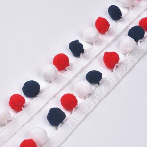 Buy cheap Macrame Cotton Pom Pom Fringe 3.2cm Fabric Lace Trim from wholesalers