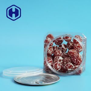 610ml Square Dry Fruits Grain PET Can With Aluminum Lid