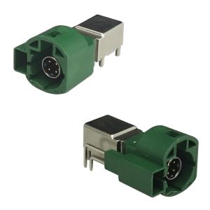Buy cheap 4+2Pin FAKRA HSD Connector Right Angle Car Vihicle LVDS Connectors For PCB Mount from wholesalers