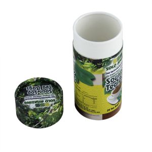 Buy cheap Biodegradable Green and Yellow Cylindrical Kraft Paper Can Packaging for Tea Food and Powder from wholesalers