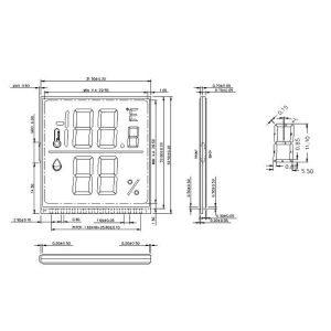 Electrommunication HTN LCD Display 6 O′Clock HTN Segment LCD Display