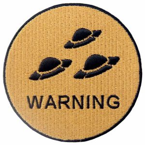 Buy cheap Sewing Warning Embroidered Applique Patches Polyester Material Heat-Cut from wholesalers