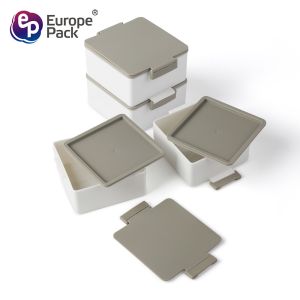 Portable and stackable plastic food containers