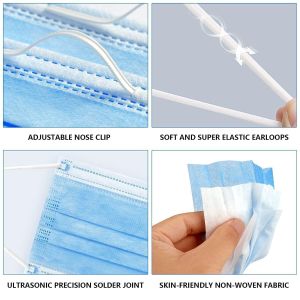 Buy cheap Disposable Adults 3 Ply Non-Woven Face Mask with Nose Clip Ear Loop Workshop Essential from wholesalers