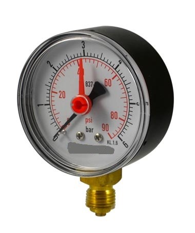 Buy cheap Air Gas Test Manometer 1.57" 40mm Double Needle Pressure Gauge 400bar 15000psi from wholesalers
