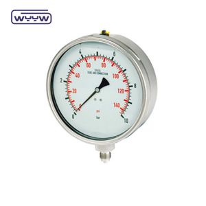 Back Glycerine Shock Resistant Hydraulic Jack Pressure Gauge Range Customized