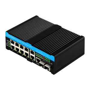 90w Managed DC48v Industrial Poe Switch Gigabit Fiber Switch Din Rail For