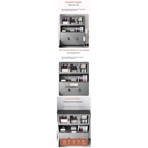 Spacious Wooden Storage Cabinet for Certificates and Trophies in Office or Living Room