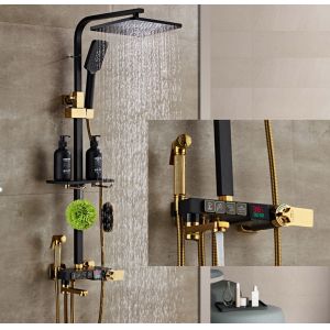 Buy cheap Black Golden Copper 314SUS Intelligent Shower Faucet With Button from wholesalers
