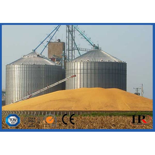 500/1000/10000 Ton Vertical Grain Silo Machine Hot Dip Galvanizing Coating For