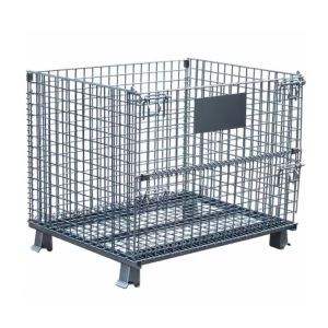 Galvanized 700kg Stackable Mesh Pallet Cages For Warehouse