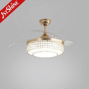 Buy cheap Home Office Function Air Conditioning LED Lighting Gold Ceiling Fan with Hidden Blades from wholesalers