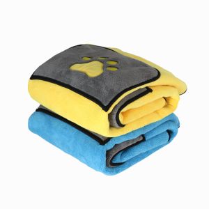 Buy cheap super absorbent Fiber Thicken Winter Dog Bathrobe Towel With Pockets For Big Dogs Quick Dry from wholesalers