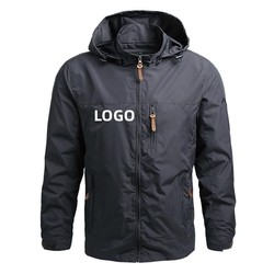 Windproof Outer Wear Apparel Lightweight Polyester Zipper Men Jacket With Hood