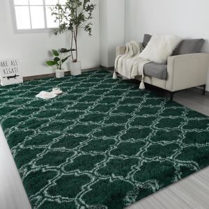Travel Fluffy Geometric Rug for Kids Nursery Non Slip Modern Area Carpet Made of