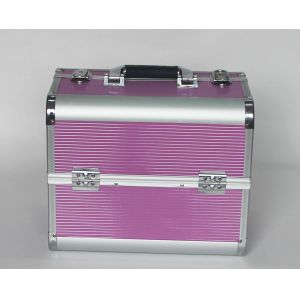 Buy cheap Rose Red Aluminium Beauty Case with Striped ABS Panel from wholesalers