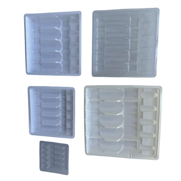 PET blister packaging tray 1ml 2ml water injection medicine ampoule tray customization