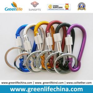 Wholesale cheap custom aluminum carabiner for promotion w/custom laser logo&key