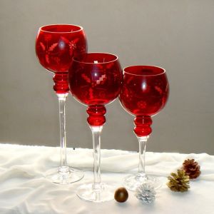 Buy cheap Tulip Shape Long Stem Candle Holders With Engrave Pattern from wholesalers