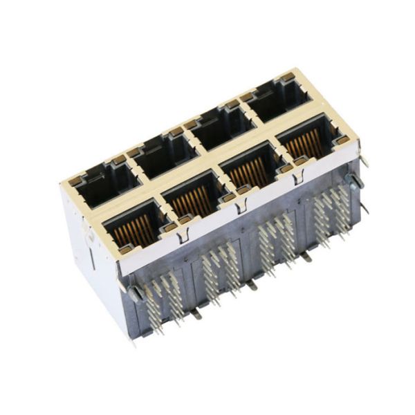 Quality 85727-1003 1000 Base - T LPJG47090AENL Stacked 2X4 Port RJ45 Jack Connector for sale