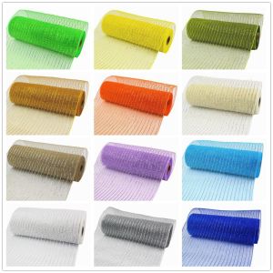 christmas mesh webbing materials cheap price wired satin organza DIY gift rolls