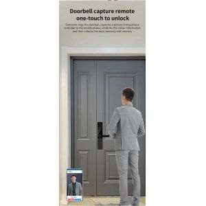 Buy cheap Tuya APP Remote Control Smart Door Lock Indoor HD Screen Wide Angle Camera With Doorbell from wholesalers