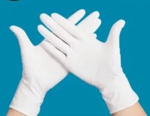Buy cheap White Medical Disposable Exam Gloves Latex Nitrile Material Ultra Thin from wholesalers