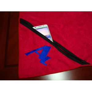 personalized gym fitness towel with zip pocket