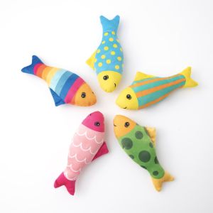 Buy cheap Cartoon Fish Cat Toy Interactive Chewable Plush Soft PP Cotton For Cats product