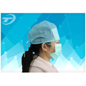 Disposable surgical cap with elastic , polypropylene fabirc , sweat absorption