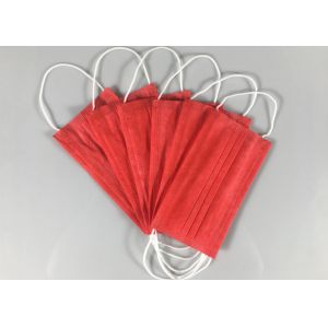 Buy cheap Anti Spray 3 Ply Red OEM Disposable Earloop Mask from wholesalers