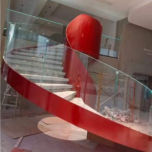Buy cheap Stainless Steel Curved Tempered Glass Staircase Easy Assemble from wholesalers