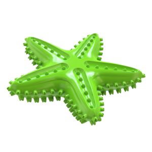 Buy cheap Natural Rubber New Design Starfish Shape Dog Chew Toy Dental Cleaning Toothbrush Squeaky Toy Yellow Green Blue from wholesalers