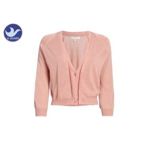 Buy cheap Thin Womens Knit Cardigan Sweaters Three Quarter Sleeves Short Air Conditioner Sunscreen from wholesalers