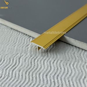 Buy cheap Anodized Matt Gold Aluminum T Shaped Transition Strip 2.5 Meters Flooring Trim from wholesalers