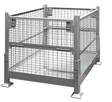 removable collapsible baskets 4 layer stackable stillage cages galvanized mesh