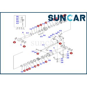 Buy cheap 7079976300 707-99-76300 Arm Cylinder Seal Kit Komatsu For PC600-8 PC600-8R Arm Cylinder Sealing Kit from wholesalers