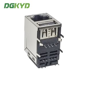 Buy cheap DGKYD611U2B203DA2WDDB Gigabit RJ45 With USB2.0 Socket And Filter PCB Connector RJ45+USB2.0 from wholesalers