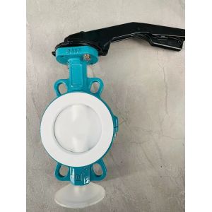 wafer style stainless steel ptfe lined split body butterfly valves