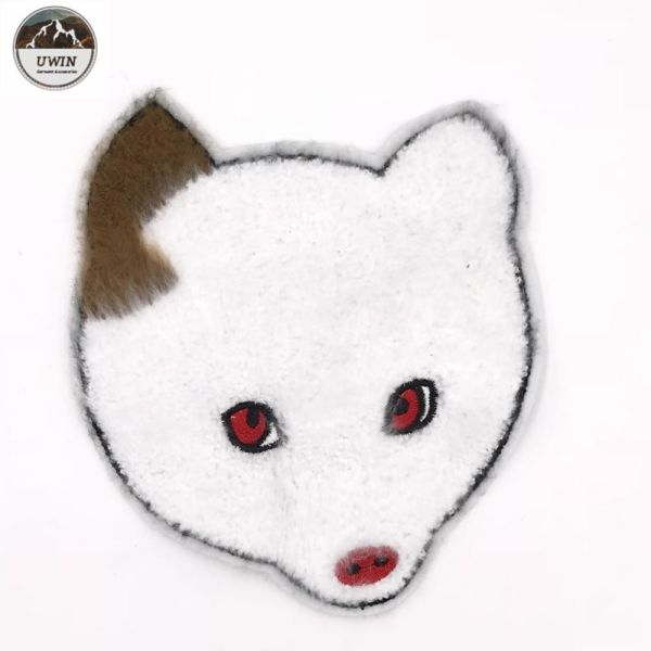 Buy cheap White Fox Custom Chenille Patches Small Animal Handmade Embroidery Technics from wholesalers