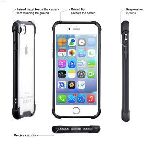 Buy cheap Clear TPU PC Hybrid Combo Shockproof Transparent Cell Phone Case for iPhone 8 from wholesalers