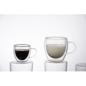 Buy cheap Double wall glass, Heat-resistant glass cup, borosilicate glass, Espresso, Latte, Cappuccino cup from wholesalers