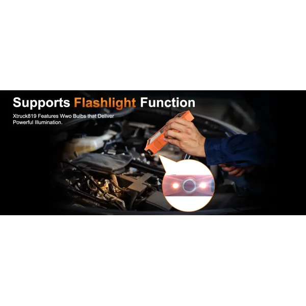 Xtruck 819 Handheld Automotive OBDII Diagnostic Scanner VIN Reading and Battery Status Monitoring Tool for Post-2000 Vehicles