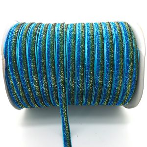 Buy cheap Multi-color Shinny Frosted Glitter Stretch Velvet Ribbon from wholesalers