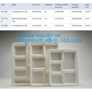 Compostable custom environmental biodegradable trays disposable sugarcane pulp