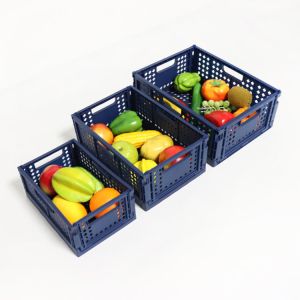 Cuboid Stacking Plastic Foldable Crates For Kitchen Thickened Collapsible