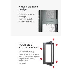 Thermal Insulation Aluminium Hinged Window Soundproof Modern Casement Window