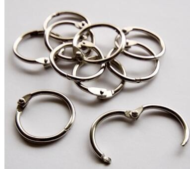 Quality Metal silver nickel finish  38mm(1-1/2")loose leaf ring book binding ring hinged snap hook ring for sale