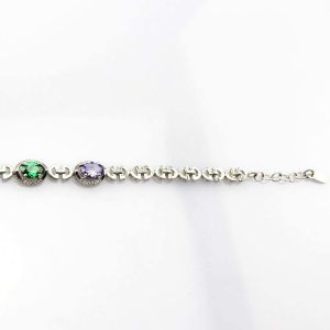 Buy cheap 925 Sterling Silver  Multicoloured Cubic Zircon Link Tennis Bracelet (H14) from wholesalers
