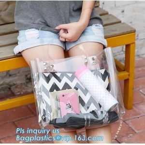 Buy cheap Women Handbag PVC Single Shoulder Bag with Handles, Lady's Jelly Transparent PVC Beach Handbag Tote Shoulder Bag & Mini from wholesalers